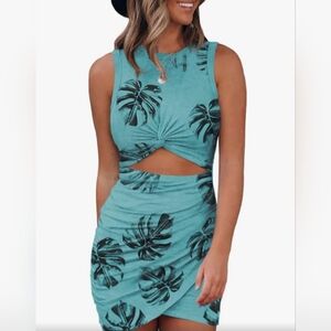 Cute bodycon Cut Out Ruched Wrap Mini Dress - small